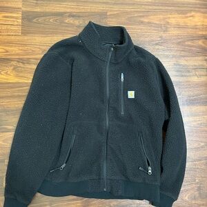 Carhartt Black Sherpa Full-Zip Jacket with Chest Logo
